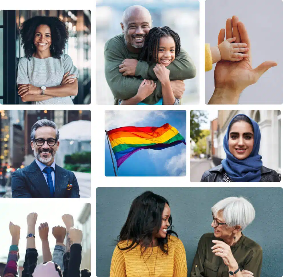diverse collage mensen