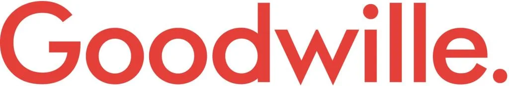 Logotipo de buena voluntad en rojo con fondo blanco.