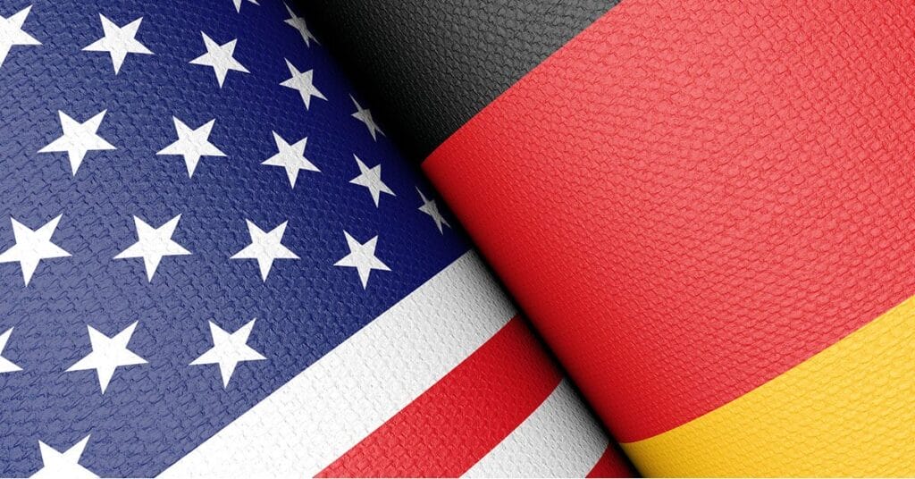 United States and Germany flags side by side
