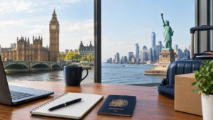 cross atlantic move london to new york